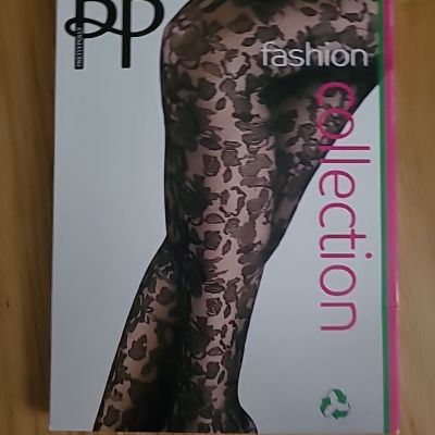 Pretty Polly NPAYK4 Floral Lace Pattern Tights Black One Size